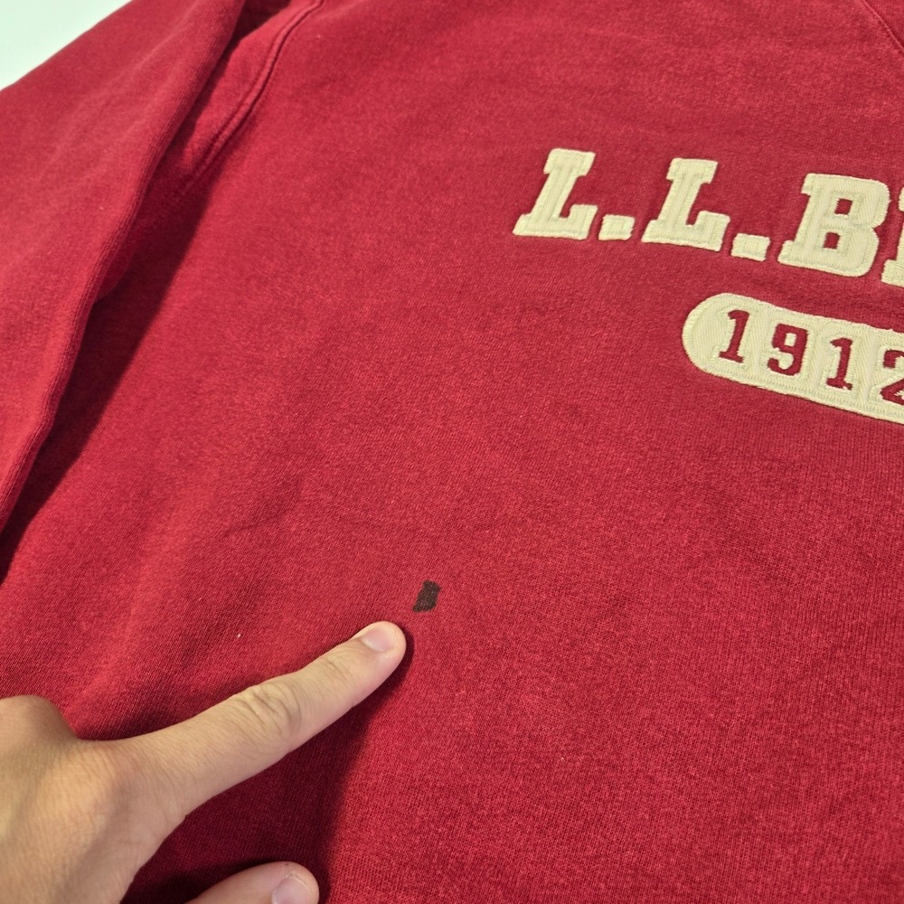 Vintage LL Bean Sweatshirt Mens Large Red Crew Neck Spellout Embroidered 1912 - Picture 6 of 8